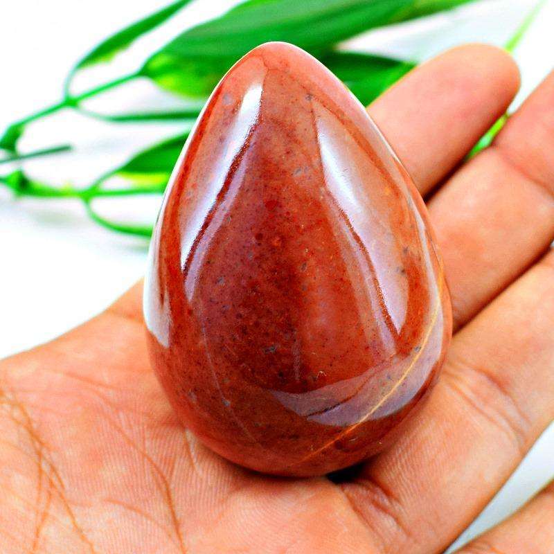 gemsmore:Red Jasper Carved Crystal Reiki Healing Egg