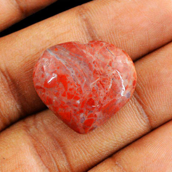 gemsmore:Red Jasper Heart Gemstone Natural Untreated