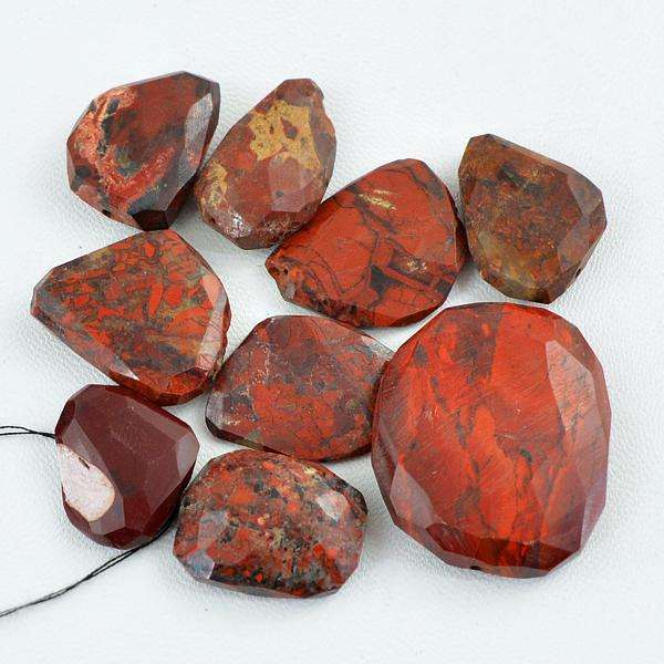 gemsmore:Red Tiger Eye Drilled Beads Lot Natural Faceted