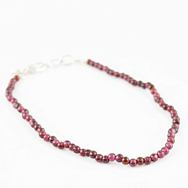 gemsmore:Round Red Garnet Bracelet Natural Beads