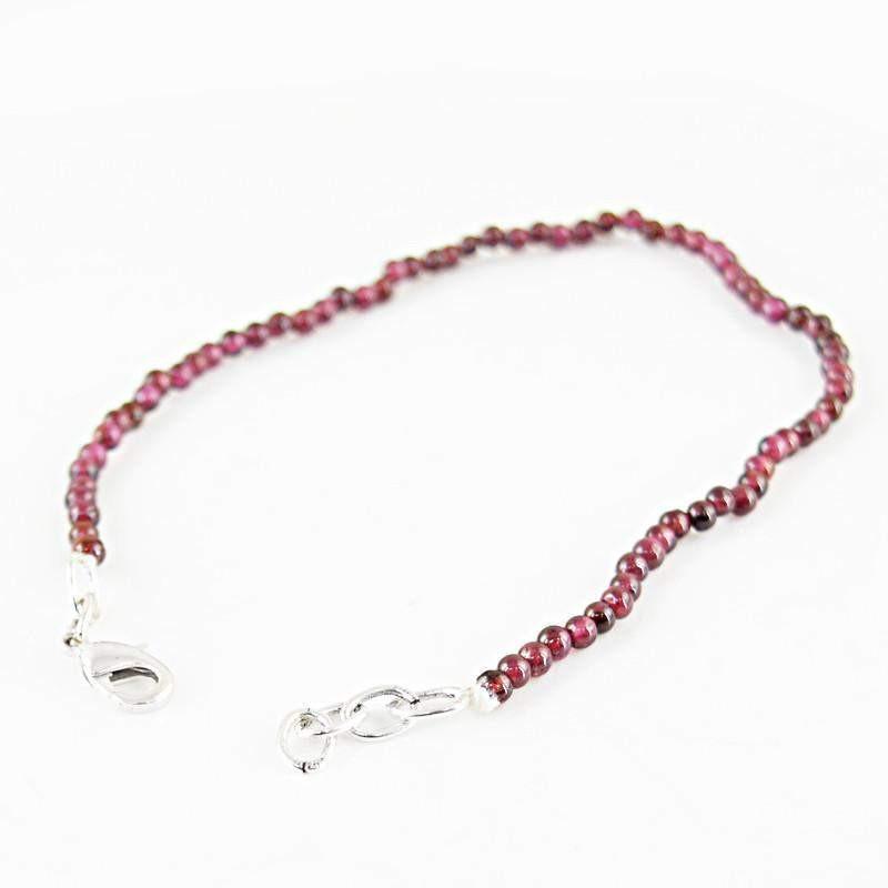 gemsmore:Round Red Garnet Bracelet Natural Beads