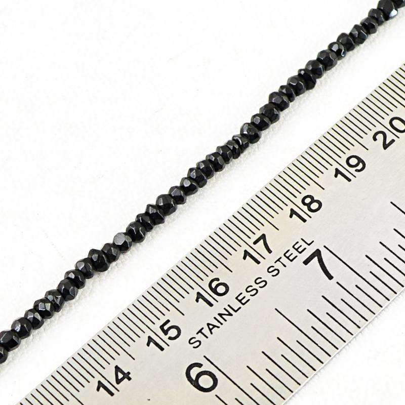gemsmore:Round Shape Black Spinel Beads Strand Natural Faceted Drilled