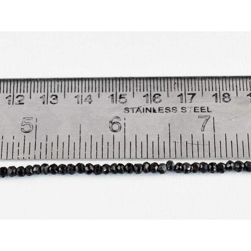 gemsmore:Round Shape Black Spinel Drilled Beads Strand Natural Faceted
