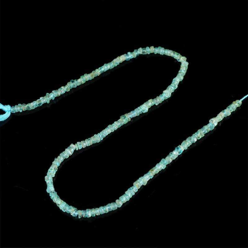 gemsmore:Round Shape Blue Apatite Beads Strand Natural Drilled