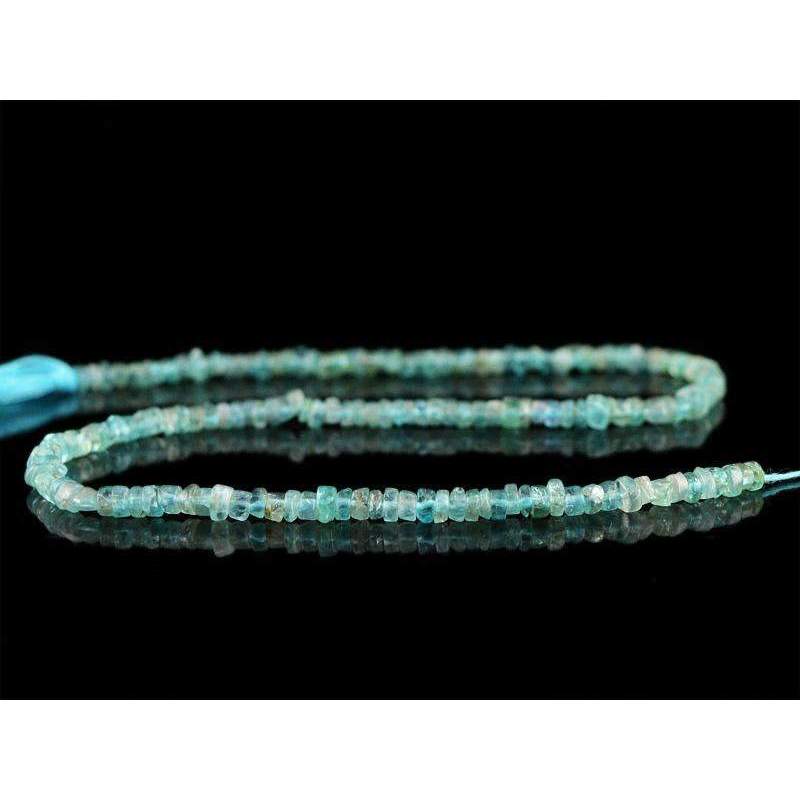 gemsmore:Round Shape Blue Apatite Beads Strand Natural Drilled