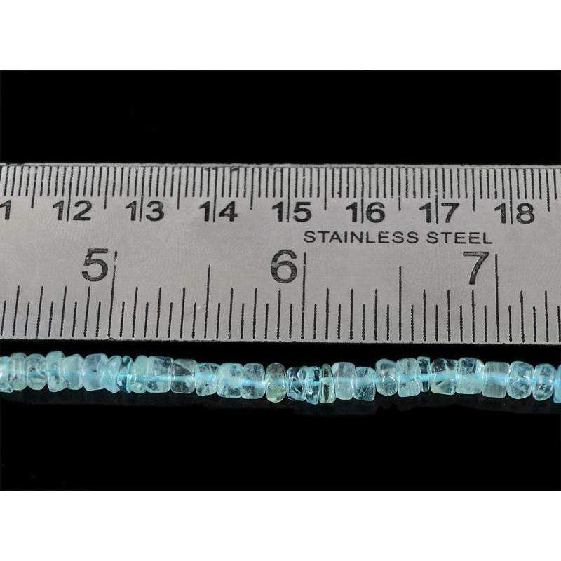 gemsmore:Round Shape Blue Aquamarine Beads Strand Natural Drilled