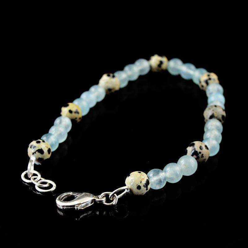 Men's Dalmatian Jasper Bead Bracelet, Adjustable – LynnToddDesigns