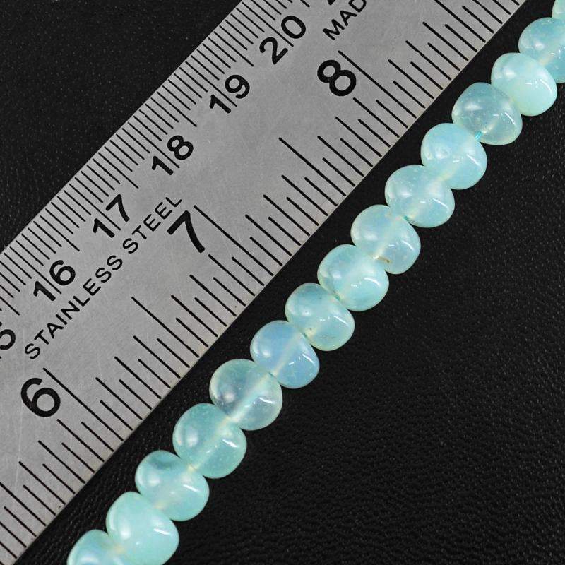 gemsmore:Round Shape Blue Chalcedony Beads Strand - Natural Drilled