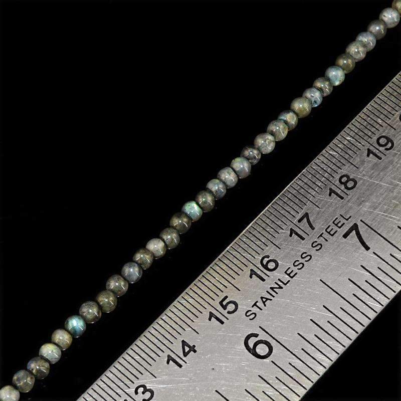 gemsmore:Round Shape Blue Flash Labradorite Beads Strand Natural Drilled