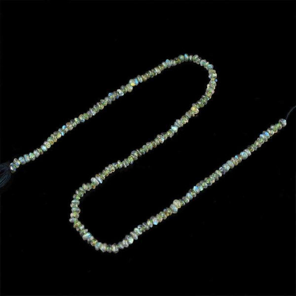gemsmore:Round Shape Blue Flash Labradorite Beads Strand Natural Faceted Drilled
