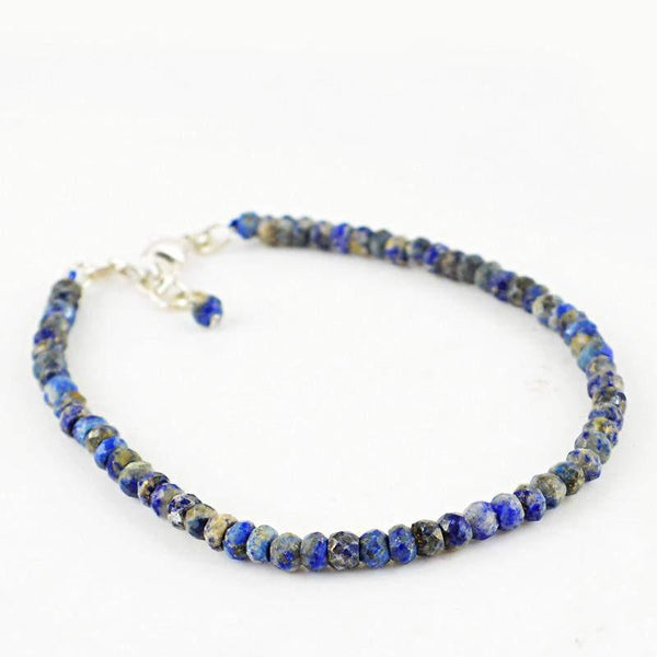 gemsmore:Round Shape Blue Lapis Lazuli Natural Faceted Beads