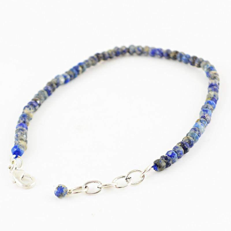 gemsmore:Round Shape Blue Lapis Lazuli Natural Faceted Beads