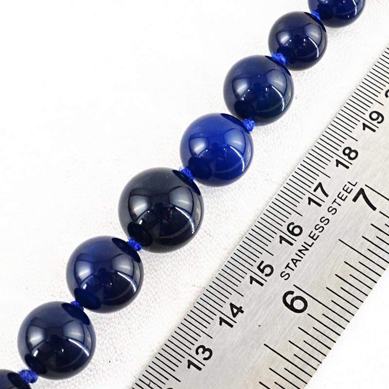 gemsmore:Round Shape Blue Onyx Strand Natural Untreated Drilled Beads