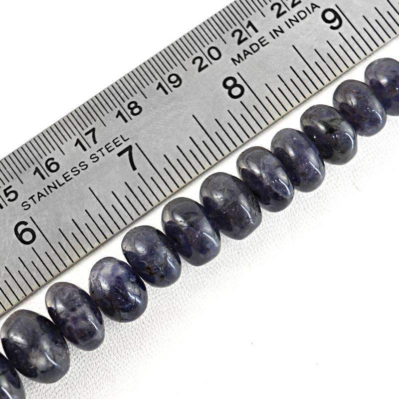 gemsmore:Round Shape Blue Tanzanite Beads Strand - Natural Drilled
