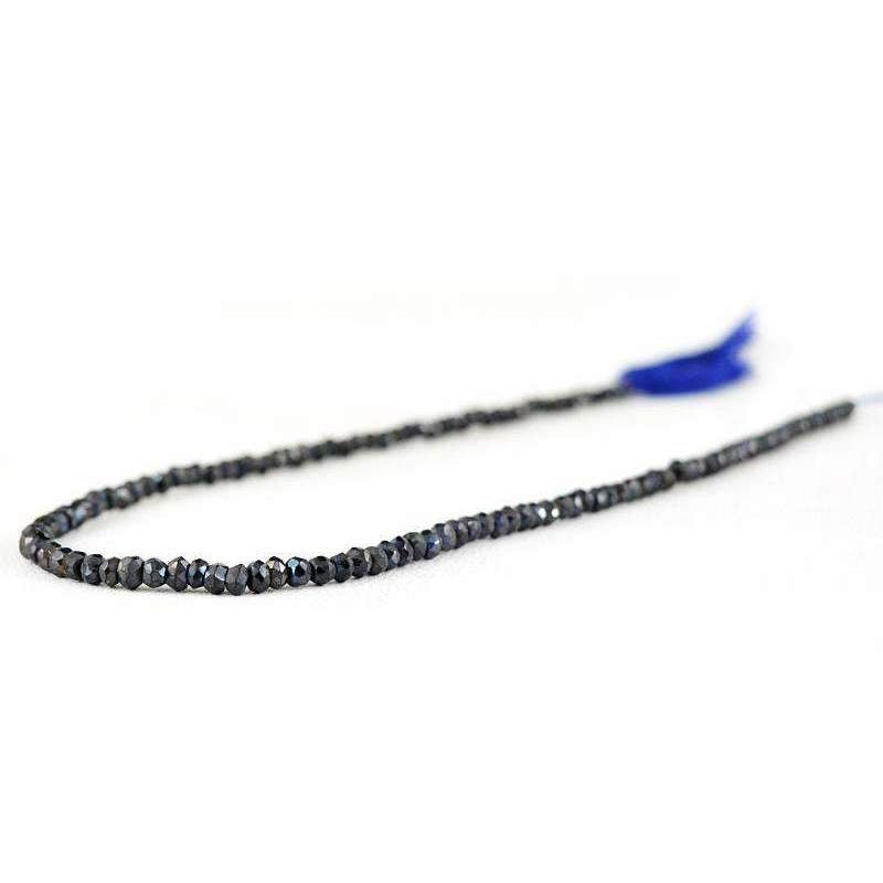 gemsmore:Round Shape Blue Tanzanite Beads Strand - Natural Faceted Drilled