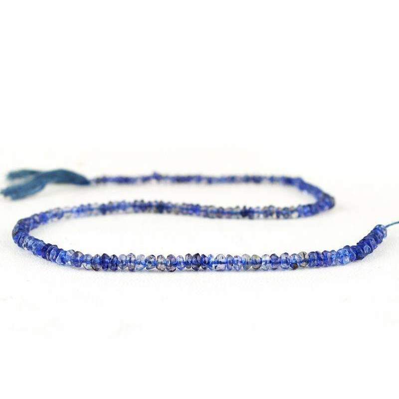 gemsmore:Round Shape Blue Tanzanite Beads Strand Natural Faceted Drilled