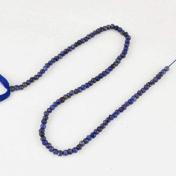 gemsmore:Round Shape Blue Tanzanite Drilled Beads Strand Natural Faceted
