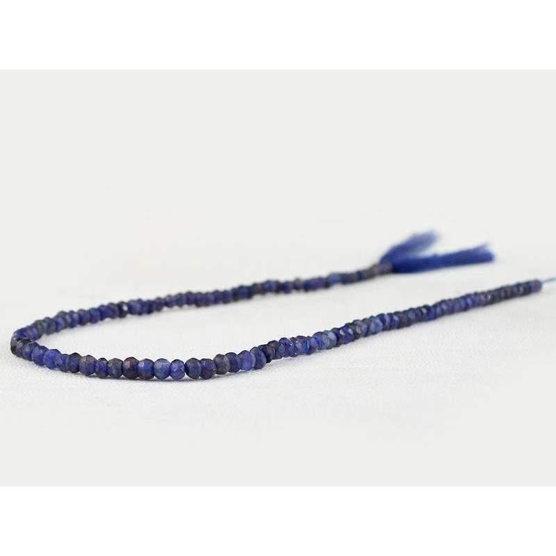 gemsmore:Round Shape Blue Tanzanite Drilled Beads Strand Natural Faceted