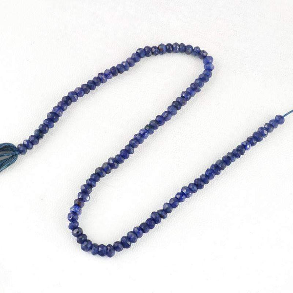 gemsmore:Round Shape Blue Tanzanite Drilled Beads Strand Natural Faceted