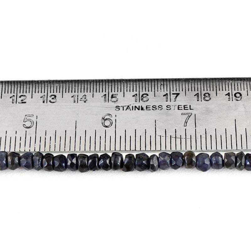 gemsmore:Round Shape Blue Tanzanite Drilled Beads Strand Natural Faceted