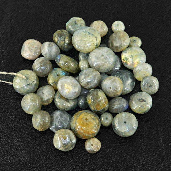 gemsmore:Round Shape Golden Flash Labradorite Beads Lot Natural Drilled