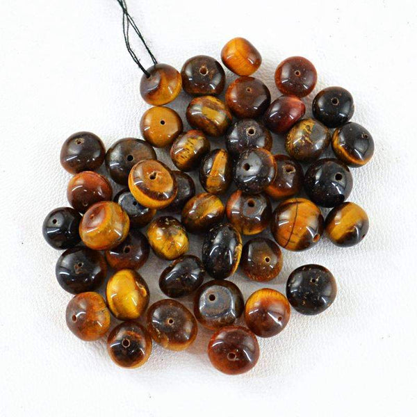 gemsmore:Round Shape Golden Tiger Eye Beads Lot - Natural Drilled