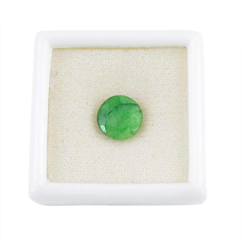 gemsmore:Round Shape Green Emerald Gemstone Earth Mined Faceted
