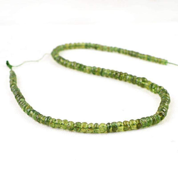 gemsmore:Round Shape Green Garnet Beads Strand - Natural Untreated Drilled