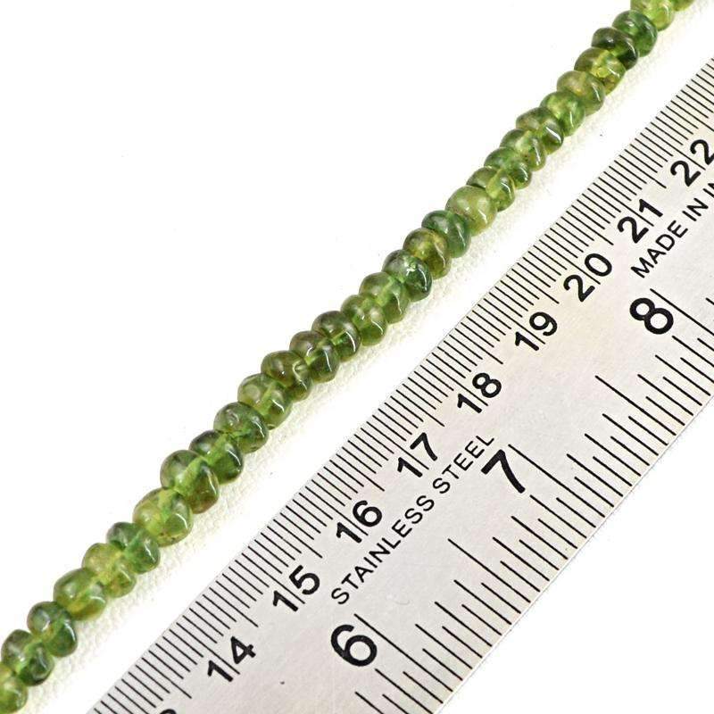 gemsmore:Round Shape Green Garnet Beads Strand - Natural Untreated Drilled