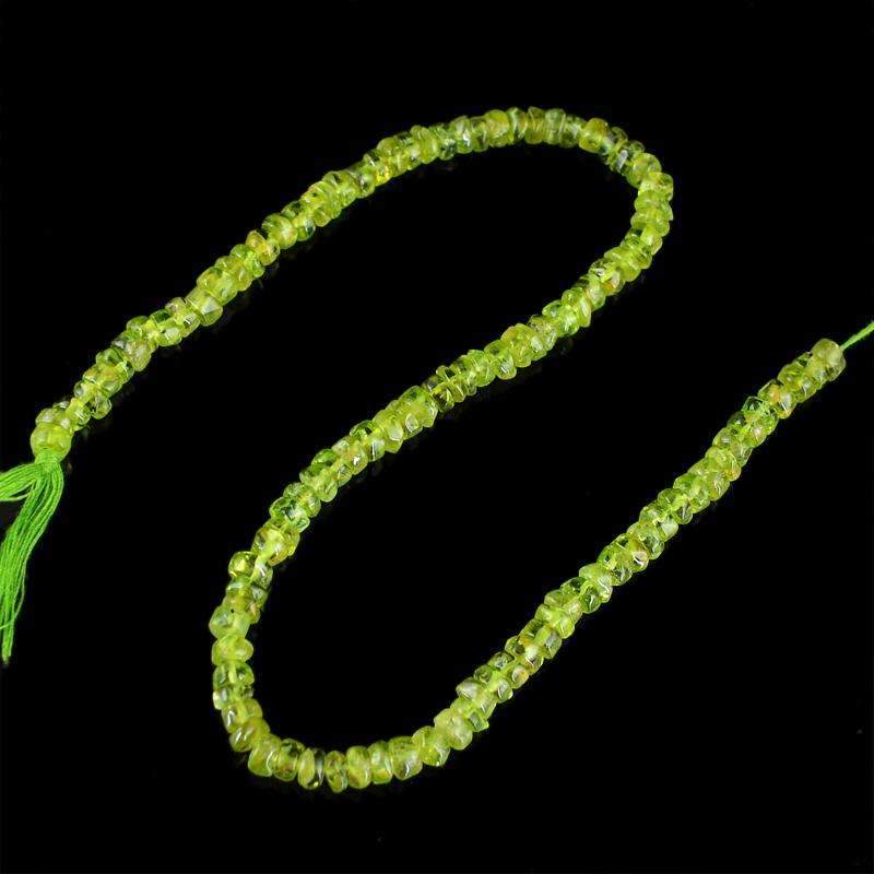 gemsmore:Round Shape Green Peridot Beads Strand Natural Drilled