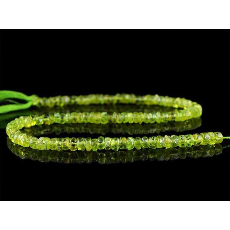 gemsmore:Round Shape Green Peridot Beads Strand Natural Drilled