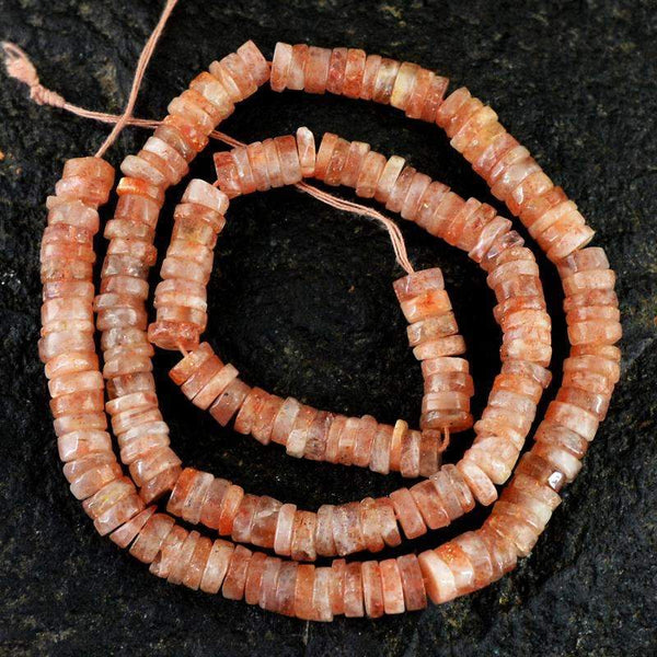 gemsmore:Round Shape Moonstone Beads Strand - Natural Drilled