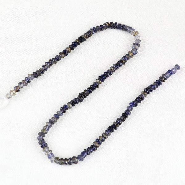 gemsmore:Round Shape Multicolor Iolite Beads Strand Natural Faceted Drilled