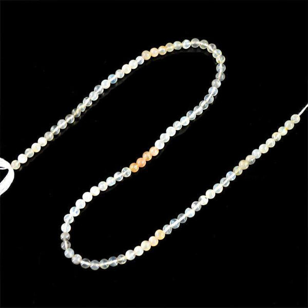 gemsmore:Round Shape Multicolor Moonstone Beads Strand - Natural Drilled