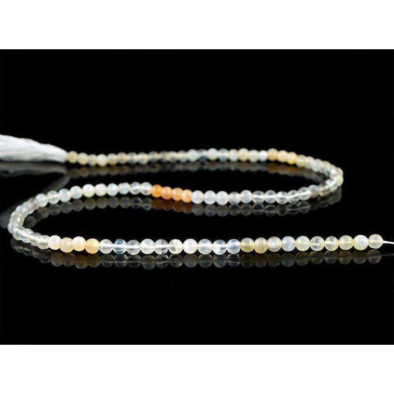 gemsmore:Round Shape Multicolor Moonstone Beads Strand - Natural Drilled