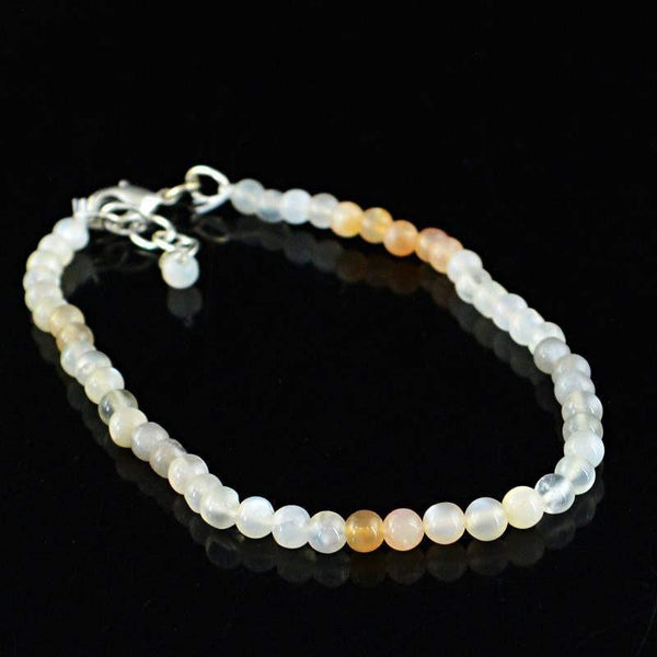 gemsmore:Round Shape Multicolor Moonstone Bracelet Round Beads