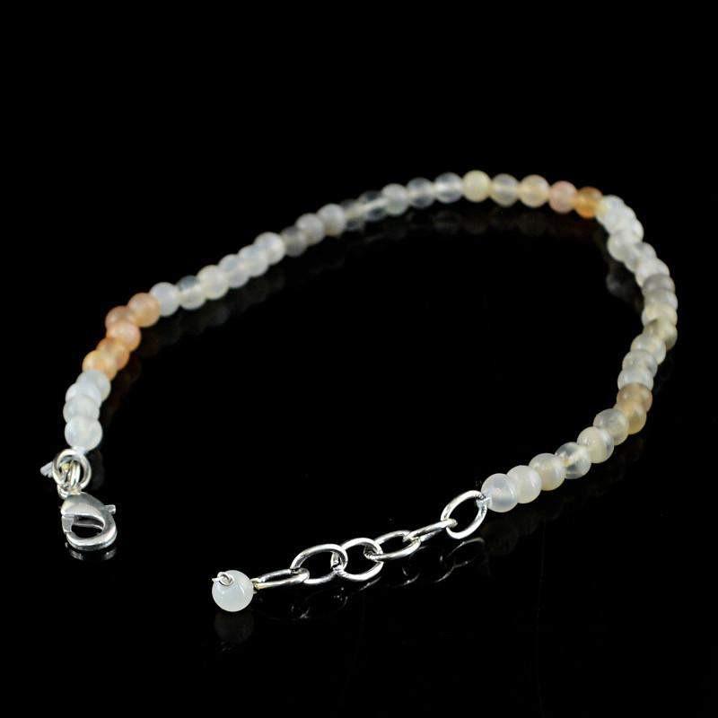 gemsmore:Round Shape Multicolor Moonstone Bracelet Round Beads