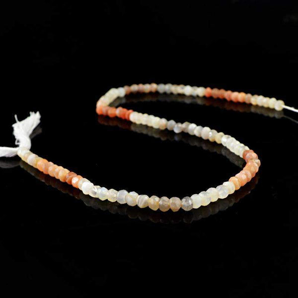 gemsmore:Round Shape Multicolor Moonstone Drilled Beads Strand Natural Faceted