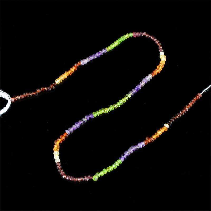 gemsmore:Round Shape Multicolor Multi Gemstone Beads Strand Natural Faceted Drilled