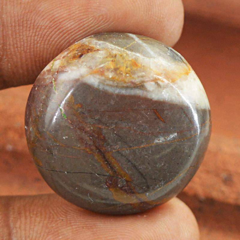 gemsmore:Round Shape Natural Picasso Jasper Loose Gemstone