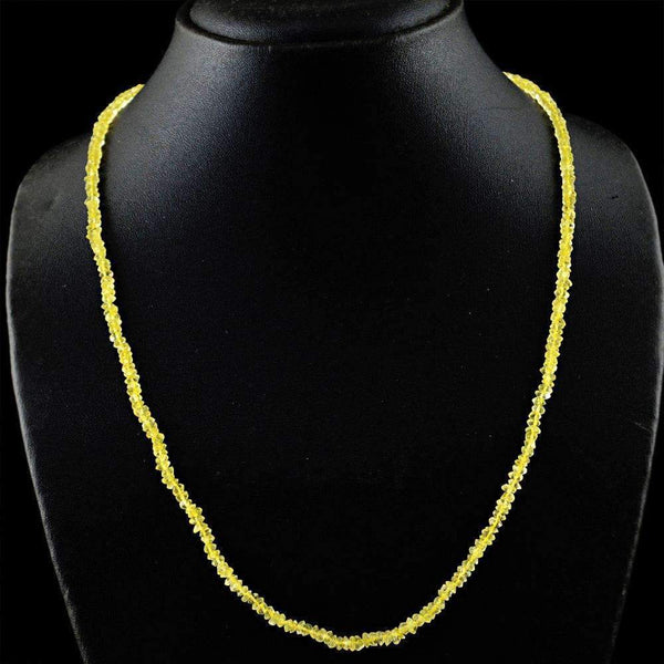 gemsmore:Round Shape Natural Yellow Citrine Round Cut Beads Necklace