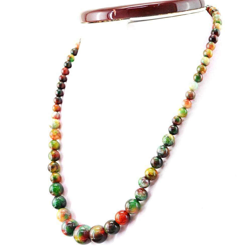 gemsmore:Round Shape Ocean Jasper Necklace Natural Single Strand Unheated Beads