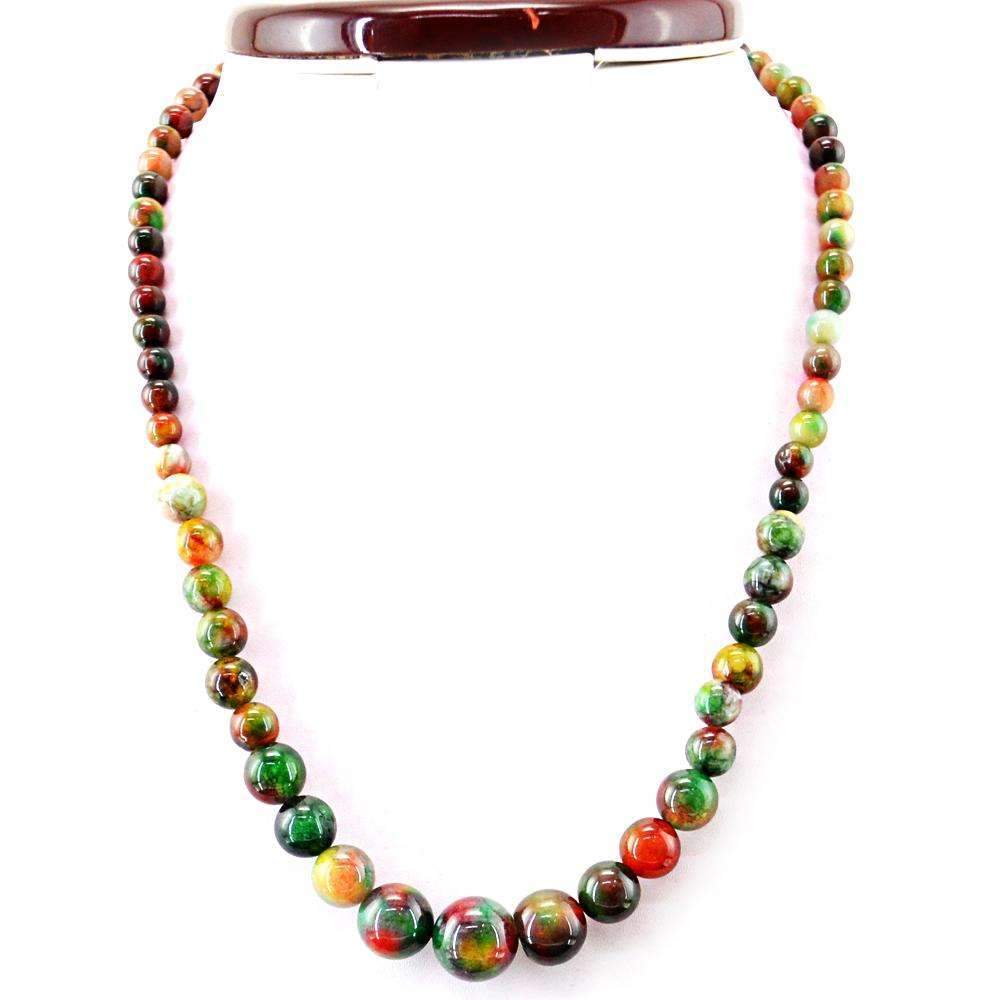 gemsmore:Round Shape Ocean Jasper Necklace Natural Single Strand Unheated Beads