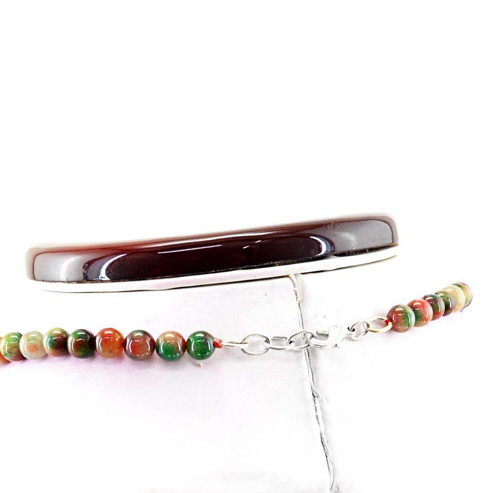 gemsmore:Round Shape Ocean Jasper Necklace Natural Single Strand Unheated Beads