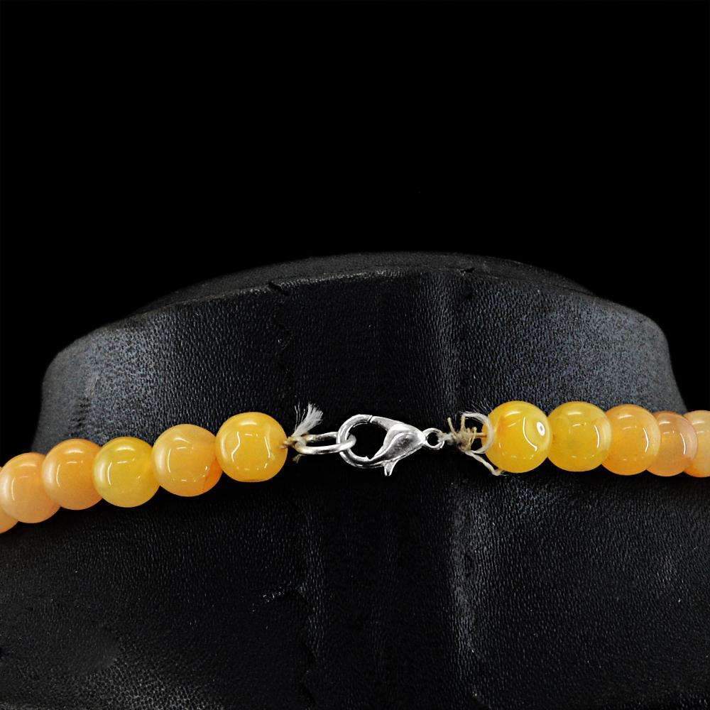 gemsmore:Round Shape Orange Aventurine Necklace Natural Untreated Beads