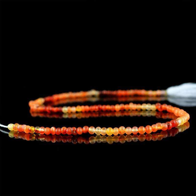 gemsmore:Round Shape Orange Carnelian Beads Strand Natural Faceted Drilled