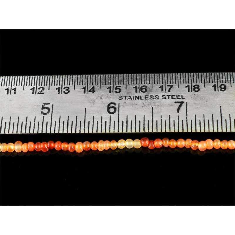 gemsmore:Round Shape Orange Carnelian Beads Strand Natural Faceted Drilled