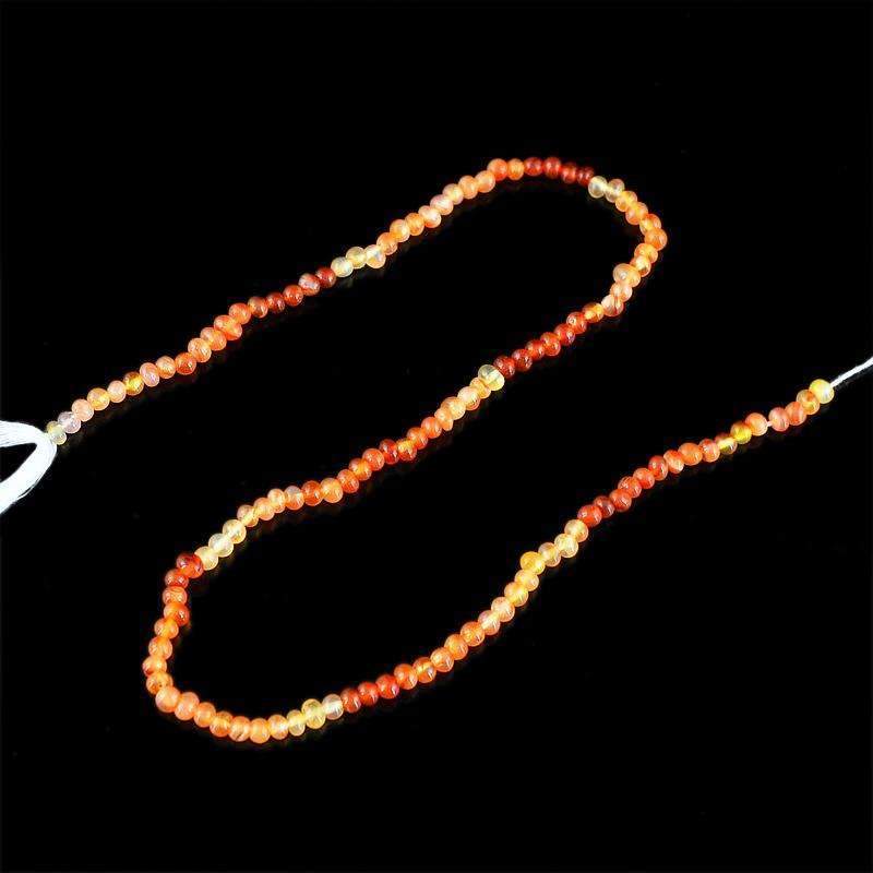 gemsmore:Round Shape Orange Carnelian Beads Strand Natural Faceted Drilled