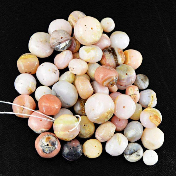 gemsmore:Round Shape Pink Australian Opal Beads Lot Natural Untreated Drilled