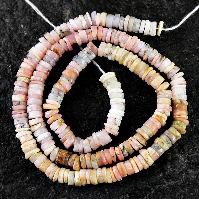 gemsmore:Round Shape Pink Australian Opal Beads Strand - Natural Drilled